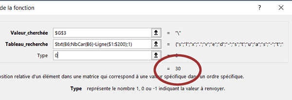 Trouver la dernière position d-un caractère ou d-une lettre dans une cellule Excel par formule