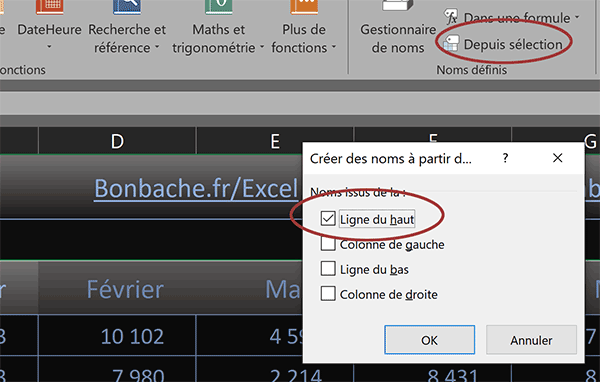 Nommer automatiquement des colonnes en fonction des titres dans Excel