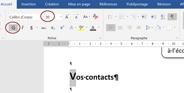 Mise en forme spécifique de titre dans document Word