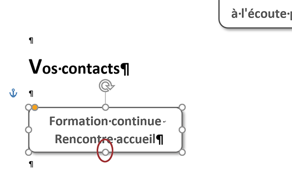 Redimensionner une forme géométrique dans Word pour ajuster ses dimensions à son texte