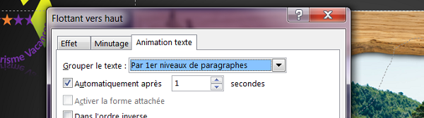 Animer indépendamment les paragraphes de groupe de texte dans PowerPoint