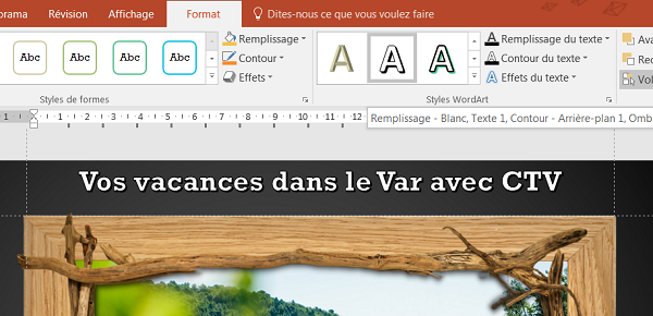 Effet ombré 3D sur textes Powerpoint