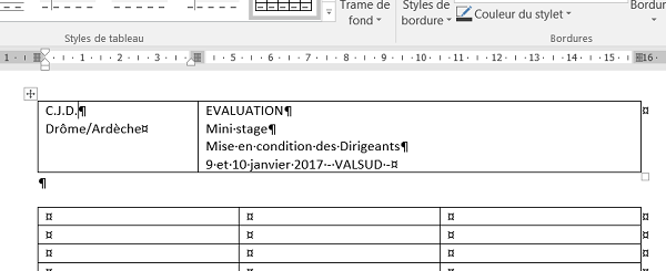 Modifier précisément la largeur des colonnes du tableau Word