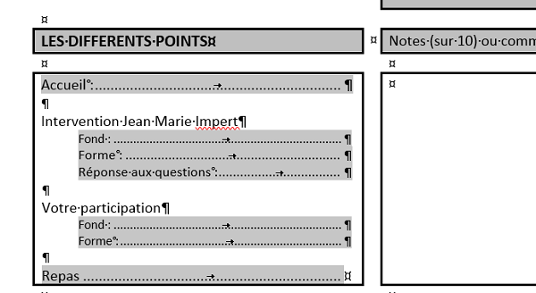 Taquets tabulation et points de suite pour paragraphes dans cellules de tableau