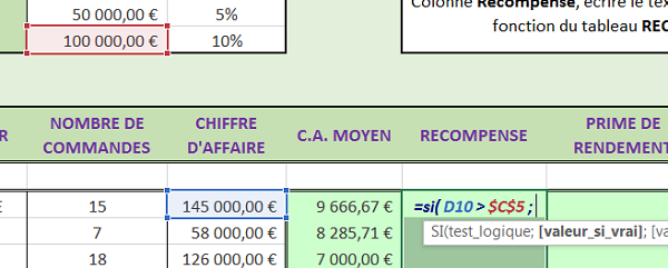 Calculs dynamiques sur des cellules fixes, références absolues