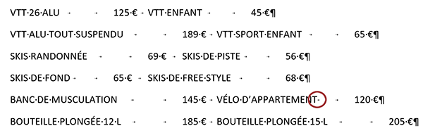 Mise en page colonne destructurée tant que les taquets de tabulation ne sont pas posés