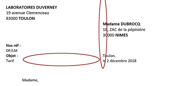 Décalages de blocs de textes sur la droite du document par techniques de mise en page Word