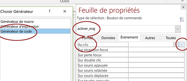 Déclencher exécution code VBA Access au clic sur bouton de formulaire