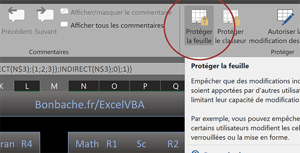 Protéger les cellules des formules dans la feuille Excel