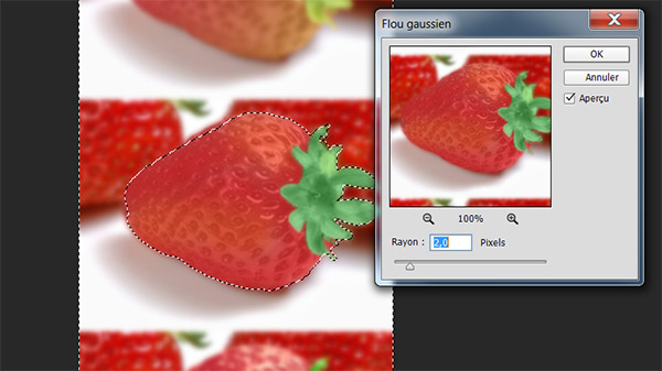 Flou gaussien sur sélection image