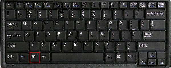 Emplacement touche Windows sur un clavier