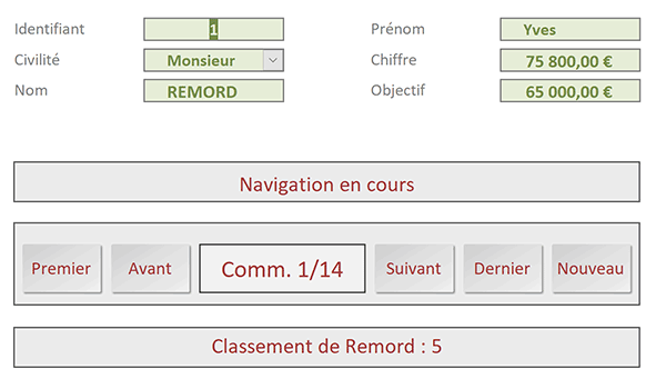 Formulaire Access de navigation avec des boutons pour les associer à des raccourcis clavier