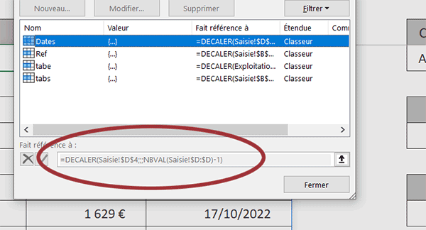 Tableau et colonnes Excel dynamiques pour réorganiser automatiquement les données saisies