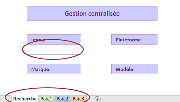 Classeur Excel avec bases de données réparties sur plusieurs feuilles