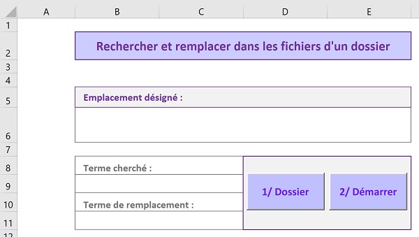 Structure application Excel pour chercher et remplacer expressions dans tous les fichiers externes du dossier spécifié