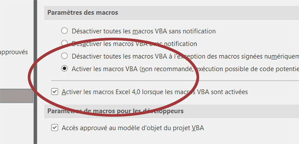 Déverrouiller les macros Excel XL4