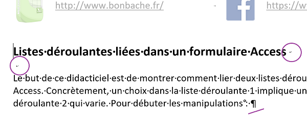 Attributs de mise en forme et caractères spéciaux à modifier automatiquement dans document Word