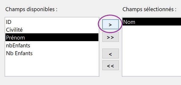 Sélection champ de requête pour remplir liste déroulante de formulaire Access