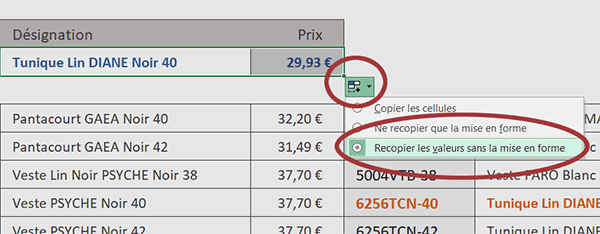 Extraire les données sans connaître les colonnes de recherche par formule matricielle Excel