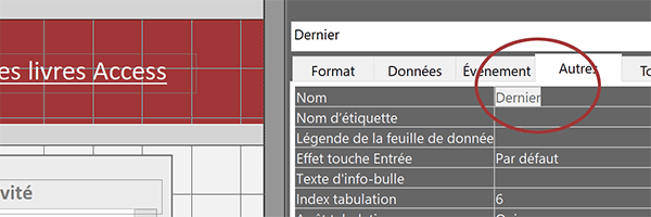 Attribuer un nom explicite à un contrôle de formulaire Access