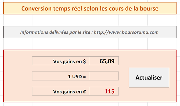 Application Visual Basic Excel connectée à un site Internet