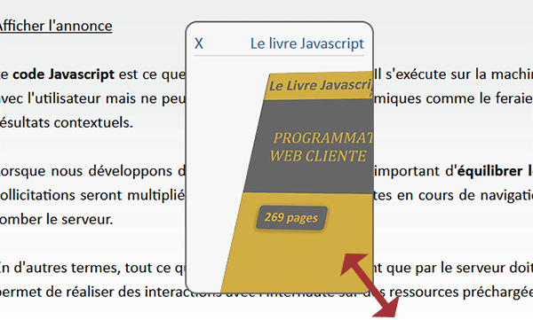 Redimensionner un calque Html à la souris sur une page Web en Javascript et JQuery