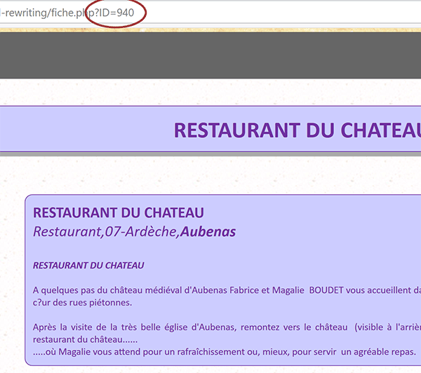 Remplir dynamiquement contenu page Web selon paramètre Url par code PHP