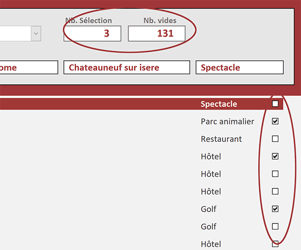 Cocher des cases sur le formulaire Access pour sélectionner des enregistrements