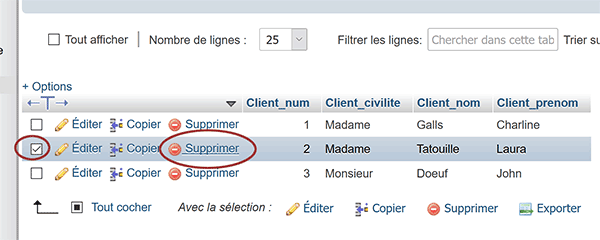 Supprimer un enregistrement et toutes ses dépendances par la mise à jour en cascade des relations MySql