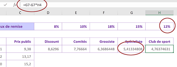 Défaut reproduction calcul prix remisé à cause déplacement des taux en pourcentage