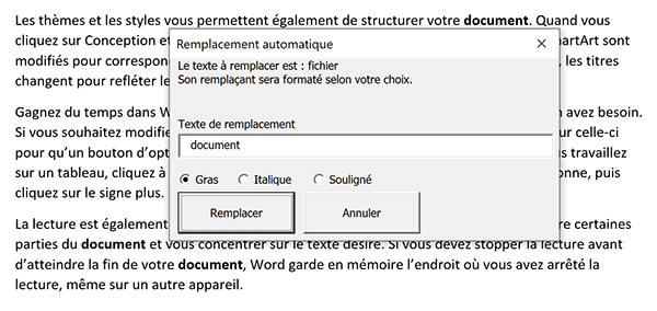 Remplacer et formater toutes les occurrences du texte cherché en VBA Word