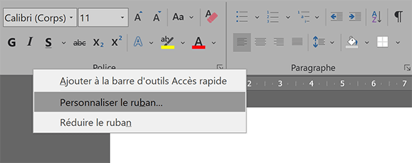 Personnaliser le ruban Word pour ajouter un bouton de macro VBA