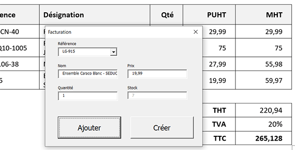 Formulaire VBA Word de facturation automatisée