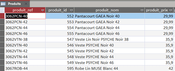 Table de base de données Access à questionner par le code VBA Word