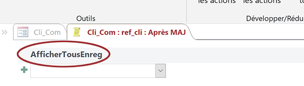 Action de macro Access pour actualiser données du formulaire au changement de valeur dans liste déroulante