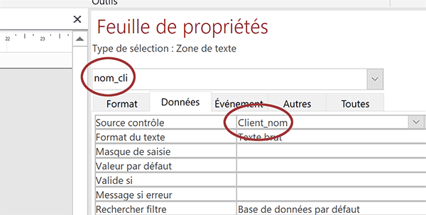 Extraire donnée dans zone de texte au choix dans liste déroulante de formulaire Access