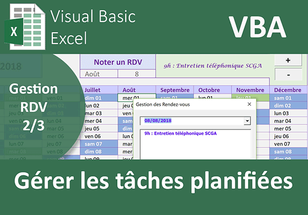 Gérer les rendez-vous sur un calendrier Excel en VBA