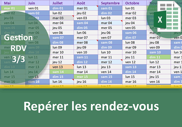 Repérer visuellement et automatiquement les rendez-vous dans un calendrier Excel