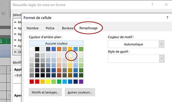 Choisir une couleur de fond pour repérer automatiquement les cellules des formules dans la feuille Excel