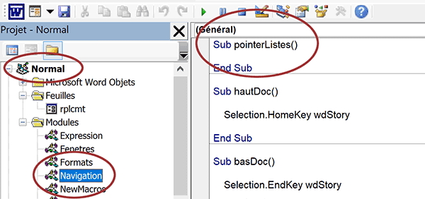 Nouvelle procédure de code VBA pour parcourir les listes à puces