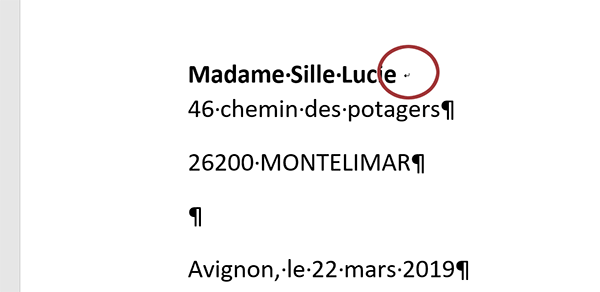 Imposer le retour à la ligne sans créer de nouveau paragraphe Word grâce à un raccourci clavier