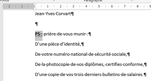 Sélectionner précisément des fragments de textes dans Word grâce à la touche Maj du clavier