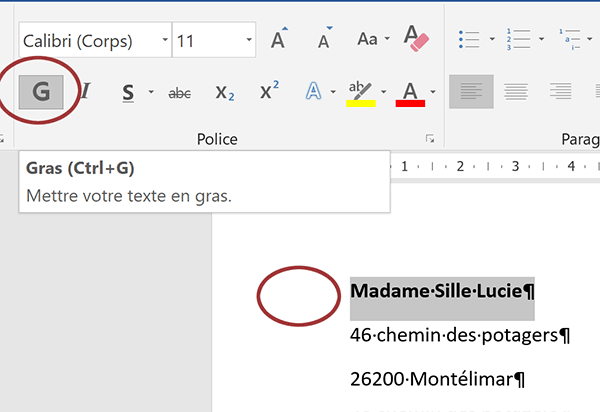 Technique de sélection rapide de paragraphe Word