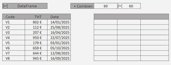 Tableau Excel des échéances