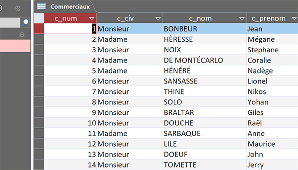 Recréer une liste numérique sans trous en remplaçant le champ de la clé primaire dans la table Access