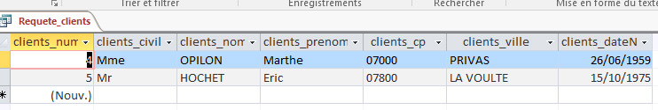 Critère clause Where requête en SQL