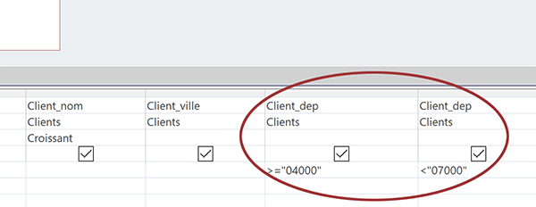 Recouper les critères de requête Access sur un même champ dupliqué