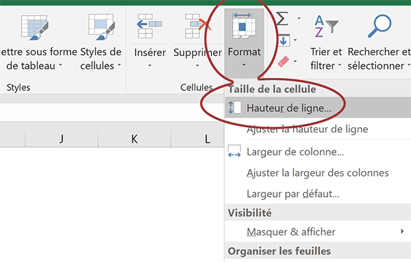 Régler de façon précise la hauteur des lignes dans les tableaux Excel