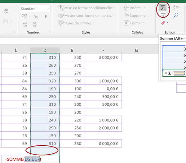 Calculer dynamiquement la somme des quantités vendues par les commerciaux dans un tableau Excel