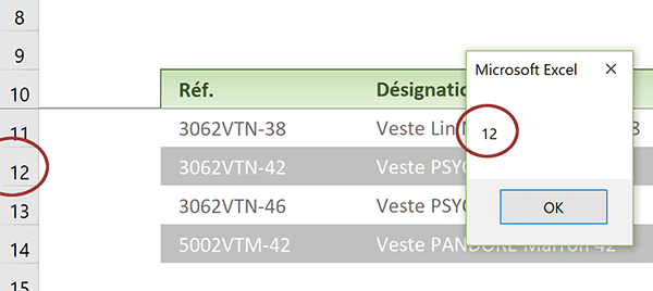 Message de confirmation VBA Excel sur indice pour article à enlever de la commande